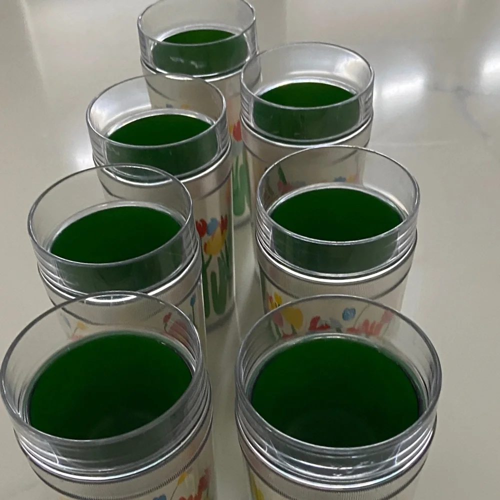 Colorful vintage thermos- Tulip Party Cups - Set of 8